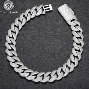 สร้อยคอคิวบันผู้ชาย Charm_Jewells เงินแท้ 925 ประดับเพชรโมอิสซาไนต์แบบไมโครเพฟ ชุบทอง 14K รับรองโดย IGI สไตล์ฮิปฮอป เหมาะสำหรับงานปาร์ตี้ - Product Image 5