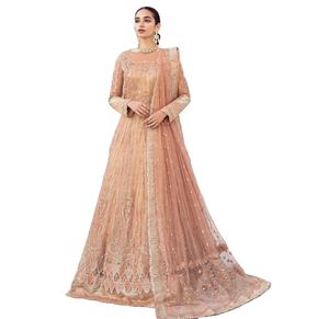 2023 alta calidad red Rosa pakistaní/indio Lehenga Choli vestido Venta caliente viscosa y seda con trabajo hecho a mano y bordado - Product Image 1