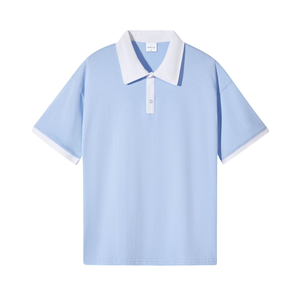 Polo Blanco para Hombre con Cuello y Puños en Contraste Marrón, Manga Corta, Corte Regular, Informal, Tela Oxford de Algodón, 300 GSM - Product Image 5