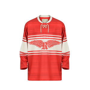 Camisetas de Hockey Personalizadas Premium Estilo Hip Hop Vintage con Cuello en V, 100% Poliéster, Secado Rápido, Antibacterianas, con Letras Cosidas para Hombre - Product Image 4