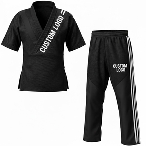 Uniforme de karaté et de freestyle durable de qualité supérieure, blanc avec noir, uniforme de kickboxing freestyle - Product Image 1