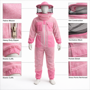 Trajes de Apicultura Profesionales Unisex, Transpirables, Ligeros, Resistentes al Desgaste, Traje de Algodón Premium con Detección de Agujas - Product Image 4