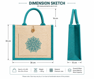 Sac fourre-tout en jute laminé bicolore AMANI, grand format, écologique, réutilisable, sac de shopping, logo personnalisé imprimé, sac cadeau promotionnel - Product Image 5