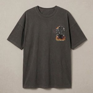 New OEM Bulk Wholesale Premium <b>Acid</b> Washed Women's T-Shirt Cotton Oversized <b>Drop</b> Shoulder Heavyweight Custom Printing Breathable - Product Image 2