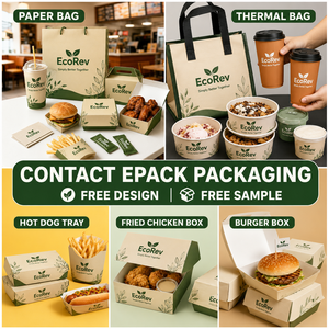 Emballage de boulangerie personnalisé, pliable, biodégradable et respectueux de l'environnement pour les churros et les frites, en boîte en papier - Product Image 6