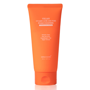 DERMASHARE Espuma Limpiadora Vegana con Vitaminas para el Acné y los Poros 150mL, espuma limpiadora iluminadora para pieles propensas al acné, limpiador DERMASHARE para pieles sensibles - Product Image 1