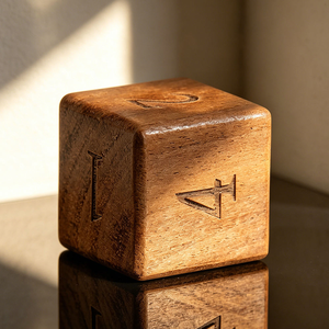 Ensemble de dés en bois personnalisables avec logo RPG Dungeons and Dragons, haute qualité, polyédriques, durables, emballés dans une boîte métallique - Product Image 3