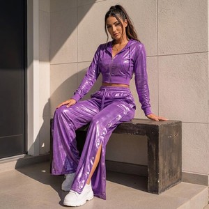 Mid-waisted Silk Wide-leg <b>Trousers</b> for Women Flowing Loose Casual <b>Trousers</b> Eco-Friendly Breathable Sexy Club Style Women's - Product Image 6