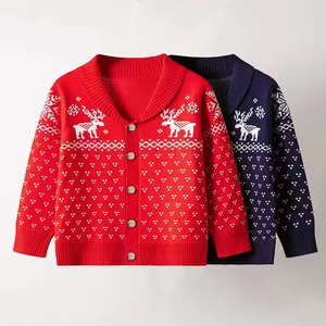 Pulls pour bébés filles à motif de dinosaures de Noël, 100% coton pour enfants - Product Image 4