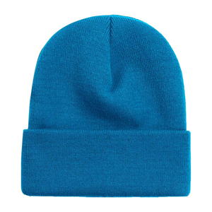 Gorro Unisex Azul, 100% Acrílico, Tejido, Color Sólido, Casual, de Invierno, para Adultos, 56-58CM, Gorro de Punto, ODM OEM - Product Image 1