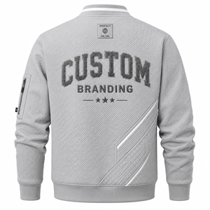 Blouson universitaire pour homme, logo brodé personnalisé, col montant, 100 % polyester, streetwear, hiver, vente en gros, OEM, ODM, personnalisable - Product Image 2