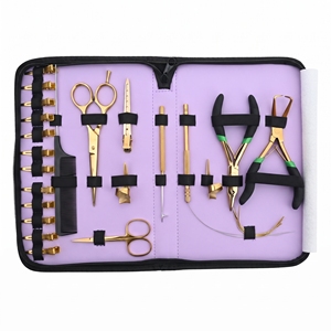 Kit de Instalación de Extensiones de Cabello para Salón con Alicates de Microperlas, Herramienta Aplicadora, Pinzas de Seccionamiento y Tijeras de Peluquería - Product Image 1