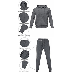 Conjunto Deportivo de Algodón para Hombre, Sudadera con Capucha y Pantalones Jogger, Ropa Deportiva Informal para Correr, Uso Diario, Moda - Product Image 2
