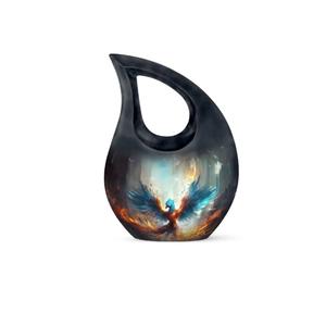 Urne funéraire moderne en laiton et aluminium en forme de goutte d'eau pour adulte - Petite urne commémorative décorative pour cendres - Product Image 5