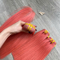 Extensions de cheveux lisses couleur pêche avec closure HD, qualité Super Double Drawn, cheveux vietnamiens de haute qualité, modèle très prisé