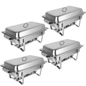 Chafing Dish Set with Collapsible Stand Compartment <b>Buffet</b> Warmer Professional Mirror Polish Stainless Steel Food <b>Server</b> - Product Image 2