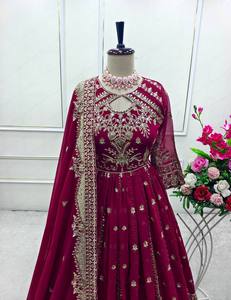 Ramdev Trading Designer Prom Dresses Diwali Party Wear <b>Kurta</b>/Kurti Pent Dupatta Set Heavy Chinon <b>Silk</b> Quick Dry Modern Style - Product Image 6