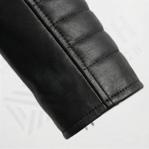 Chaqueta de Motero Acolchada Personalizable para Hombre, de Piel Vacuna, con Cierre Frontal Completo, Impermeable, Elegante para Invierno, Color Personalizado - Product Image 6