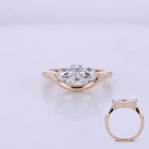 Starsgem Lab Grown Diamond <b>Ring</b> 9K 10K 14K Solid Gold 1CT Marquise Cut D VS1 IGI Certified Curvy Pinky <b>Fine</b> Jewelry For Women - Product Image 4