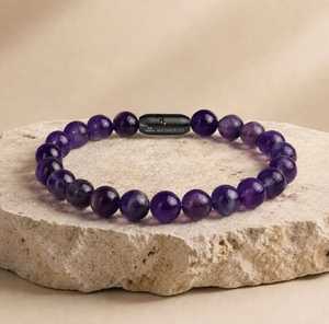 Bracelet en cristal d'améthyste naturelle - Product Image 4