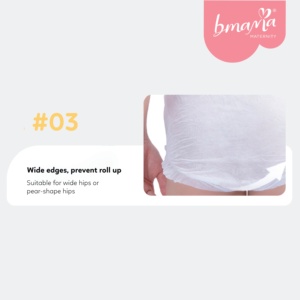 Culotte de maternité Bmama blanche taille haute en coton tricoté avec soutien sans armatures et tissu respirant pour l'été - Product Image 2