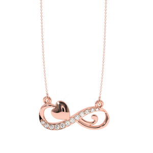 Pendentif Cœur Infini en Or 14K pour Femme Ajretail, Diamant Naturel de 0,14 Carat, Couleur HI, Pureté VS-SI, Symbole d'Amour Infini - Product Image 2