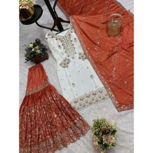 Beau haut et bas pour femmes avec Dupatta pour les fêtes Ensemble élégant - Product Image 3
