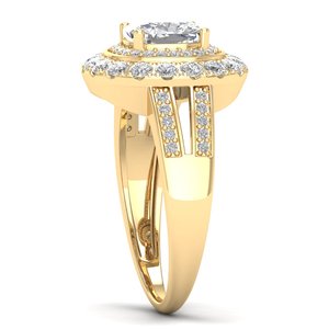 Bague de fiançailles REYES avec halo de moissanite taille brillant de 2,69 carats, en argent sterling 925 de haute qualité, cadeau de mariage, bijoux fins - Product Image 3
