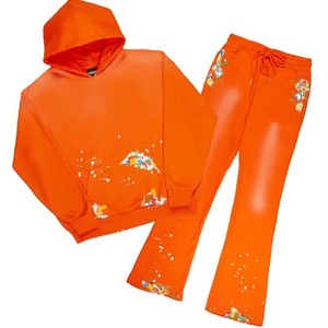 Suéter de alta calidad para hombre, chándal apilado con capucha, diseños personalizados, pantalones de dos piezas de Hip Hop para invierno - Product Image 2