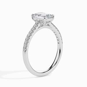 Anillo de Compromiso de Lujo con Moissanita Corte Esmeralda y Engaste Pavé, Chapado en Oro Rosa sobre Plata de Ley 925, Joyería Nupcial - Product Image 3