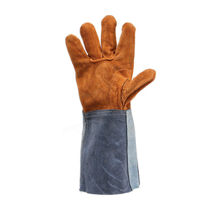 Gants de soudage TIG en peau de chèvre blanche avec doublure ignifuge en cuir croûte jaune résistants à la chaleur pour soudage TIG MIG pour hommes - Product Image 3