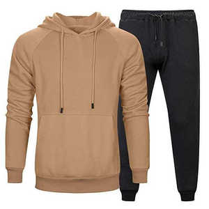 Survêtement de jogging streetwear à capuche 100 % coton de haute qualité, nouvelle collection 2025, pour homme, décontracté, respirant, design 2-en-1 sur le devant - Product Image 1