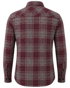 Camisa de Franela a Cuadros Marrón Grisáceo Personalizada para Hombre, Corte Slim Fit, Manga Larga, Botones, Algodón, Estilo Casual - Product Image 3