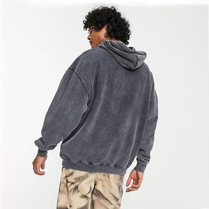 Sweat-shirt à capuche oversize en coton, style vintage, effet délavé, personnalisable avec logo, pour homme et femme - Product Image 3