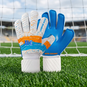 Gants de gardien de but de football en latex allemand blanc de qualité supérieure, design personnalisé, avec sangle en latex allemand de 4 mm, paume plate - Product Image 2