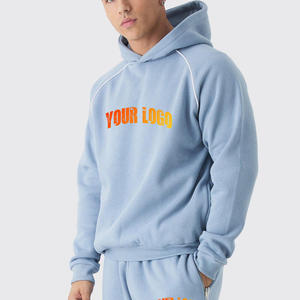 Sudadera con Capucha para Hombre, Diseño 2026, Color Azul Claro, 100% Algodón, Hombros Caídos, Estilo Oversize, para Invierno - Product Image 2