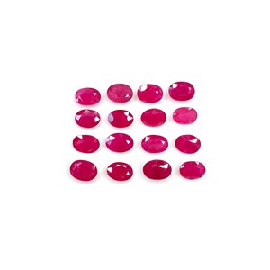 Rubis naturels non traités du Mozambique, ovales calibrés 7x5mm, pierres précieuses facettées naturelles, prêtes à l'emploi pour la création de bijoux. - Product Image 1