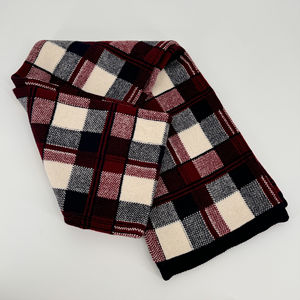 ผ้าคลุมไหล่ยาวและผ้าพันคอขนสัตว์หรูหราใช้ได้ทุกเพศสำหรับฤดูหนาวผ้าแจ็คการ์ดลายสก็อตคลาสสิกระบายอากาศกลับได้ - Product Image 1