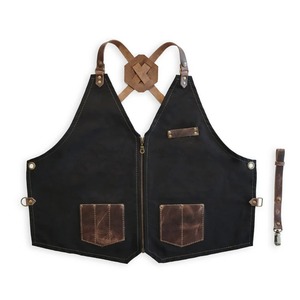 Tablier de barman classique de luxe en toile durable, impression de logo personnalisé, broderie, fermeture à la taille réglable, résistant à l'eau, léger - Product Image 1