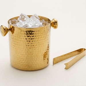 Wholesale Custom Logo Double Layer Champagne Bucket Mirror Finish Stainless Steel Hammered Ice Bucket For Hotels & Barware - Product Image 3