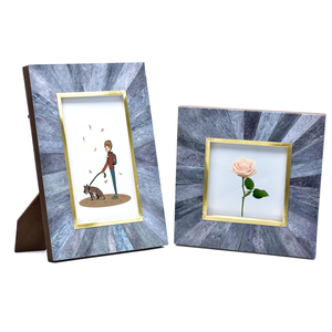 FAIZA CRAFT - Marco de Fotos Personalizado Hecho a Mano con Incrustaciones de Hueso y MDF, Resistente al Agua, con Acabado Dorado, Decoración Vertical para Mesa - Product Image 2