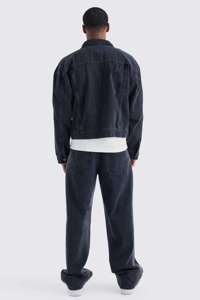 <b>Men</b> denim jacket with thick <b>sherpa</b> lining warm winter outerwear vintage streetwear ripped blue jean coat fashion casual - Product Image 2