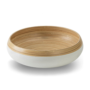 เครื่องครัวพร้อมเทคนิคขัดเงาชามผลไม้ทำจากไม้ไผ่ปั่นเป็นมิตรต่อสิ่งแวดล้อม - Product Image 1