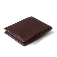 Dompet Lipat Minimalis Kulit Asli Pria, Tempat Kartu Tipis, Anti RFID, Kantong Uang, Lapisan Poliester Pendek