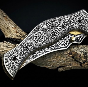 PERKIN STEEL INDUSTRIES Cuchillo Plegable Personalizado de Acero Inoxidable Hecho a Mano con Funda de Cuero, Precio Bajo al por Mayor OEM, DIY - Product Image 4
