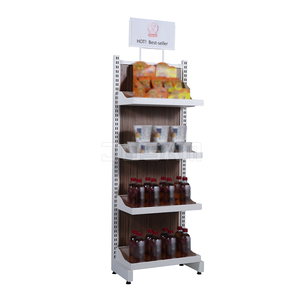 Qualité debout libre de support d'affichage de supermarché en métal de fer garantie W613 * D165 * H982 (millimètre) présentoir de plancher de forme carrée - Product Image 1