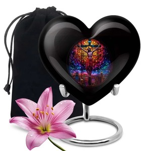 Urna de corazón pequeño de la Nebulosa del cisne giratorio-Urna de papá celebrada para cenizas-Urna de cremación para cenizas de adultos con bolsa de terciopelo gratis - Product Image 6