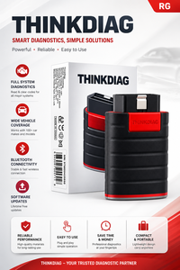 เครื่องสแกนวินิจฉัยรถยนต์อเนกประสงค์ THINKDIAG OBD2 USB อ่านโค้ด แบตเตอรี่ 12V สีดำ - Product Image 2