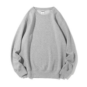 Men's Best Quality <b>Combed</b> Cotton Oversized Sweater Solid Crew Neck Long Sleeve Lined Design Option Men's Streetwear Sweatshirts - Product Image 4