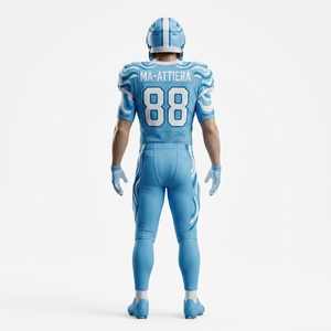 Uniforme de Fútbol Americano Personalizado para Hombre, Azul Claro, Transpirable, 100% Poliéster, Conjunto de Pantalones y Jersey Acolchados, Ropa Deportiva para Equipos - Product Image 4